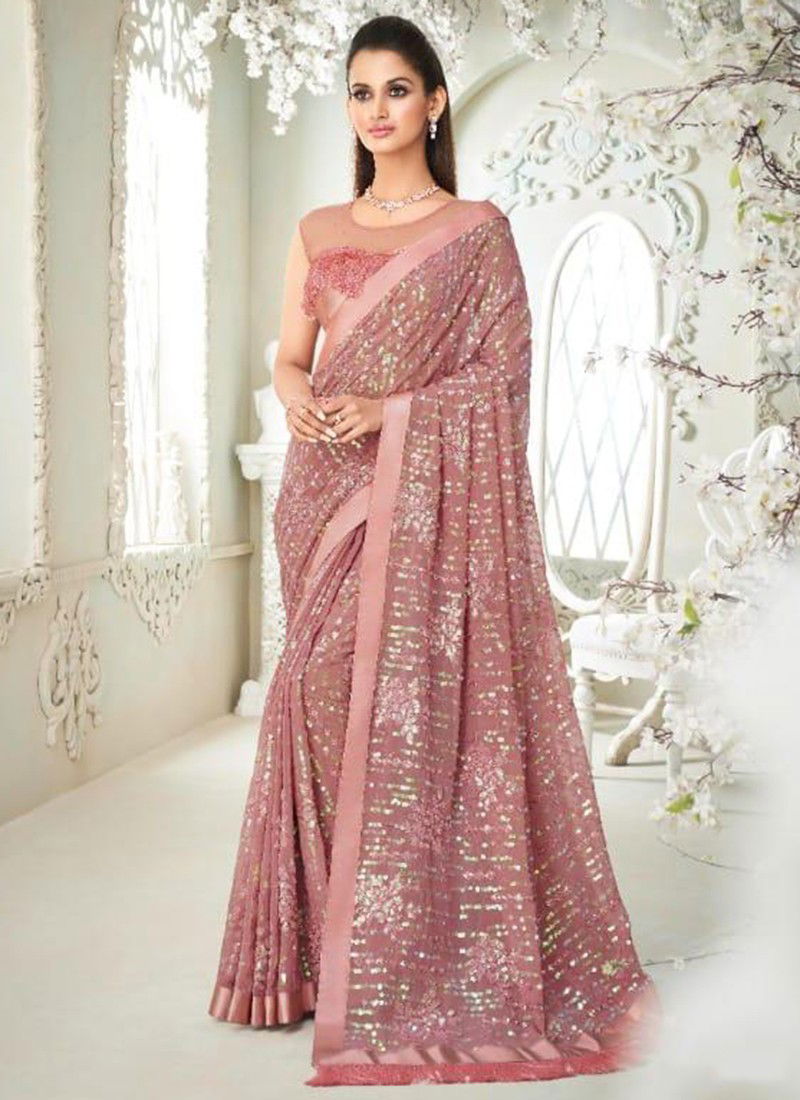 Cream Colour Sparkle 2 New Latest Designer Fancy Party Wear Georgette Saree Collection 6408